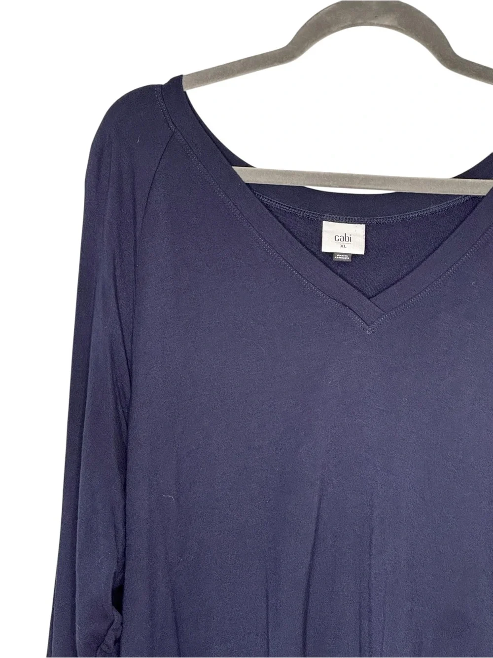 CAbi XL Recline Tee Shirt In Dark Sapphire. Back Tie. #4192. Rayon/Spandex
